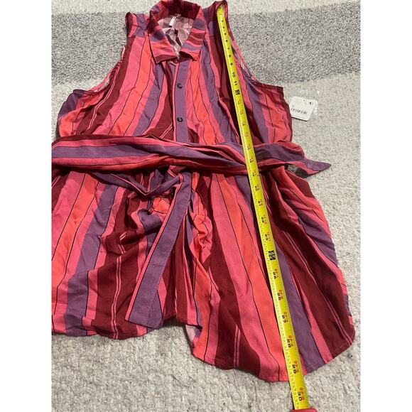 NWT Free People Sleeveless Blouse Womens Size Small Mackenzie Wrap Button-Up Top - Picture 6 of 16